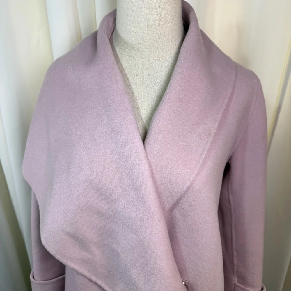 Vince ‘Drape Front Wool Coat’ in “Orchid” Lilac Purple / Light Pink Size Medium - Picture 7 of 16